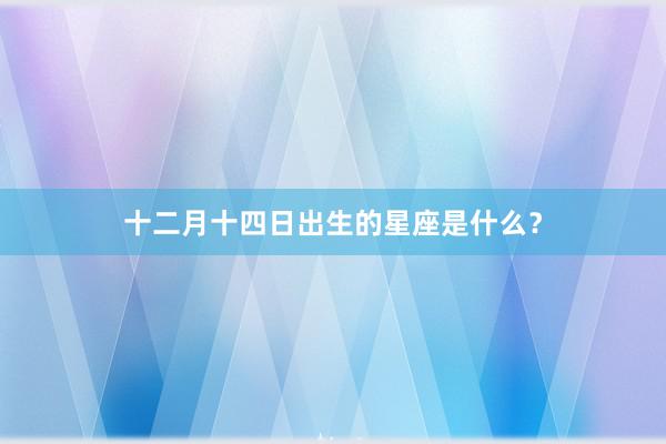 十二月十四日出生的星座是什么？